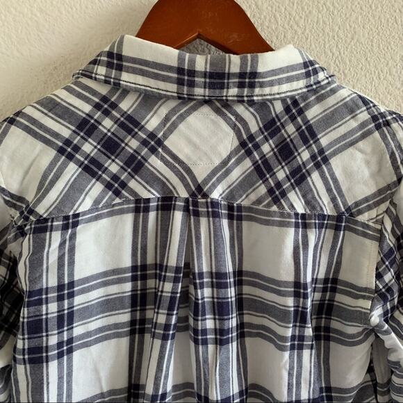 RAILS Plaid long Sleeve Button Front Blue and White Window Pane Small - Picture 7 of 8